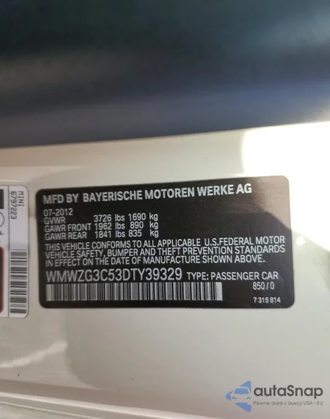 2013 Mini Cooper S Clubman из США, поврежденный, VIN WMWZG3C53DTY39329